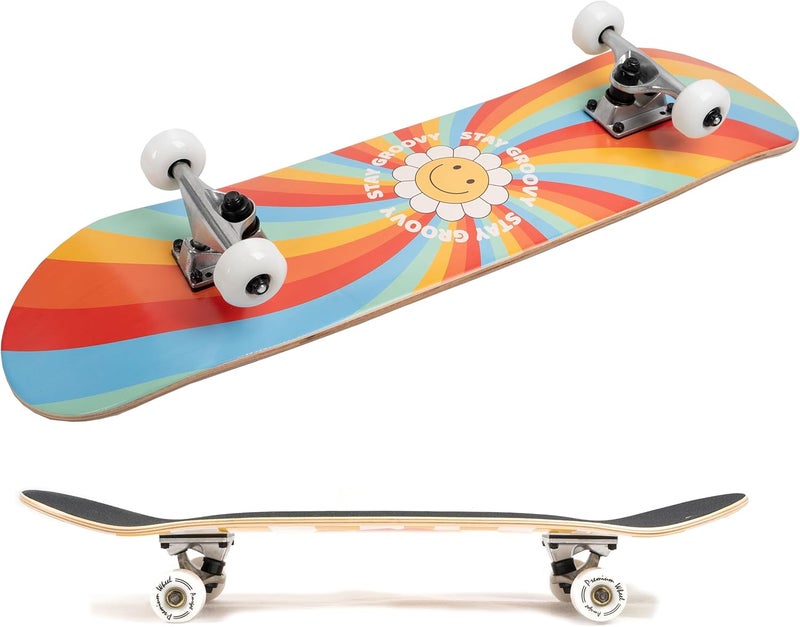 Amrgot Skateboards for Beginners,31 * 8 inches Complete Skateboards for Kids,Boys,Girls and Adults,7 Layer Maple Wood,Double Kick Deck Concave Standard and Tricks Skateboard - Image 2